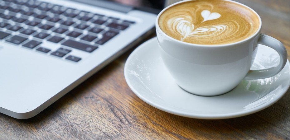 Laptop and coffee