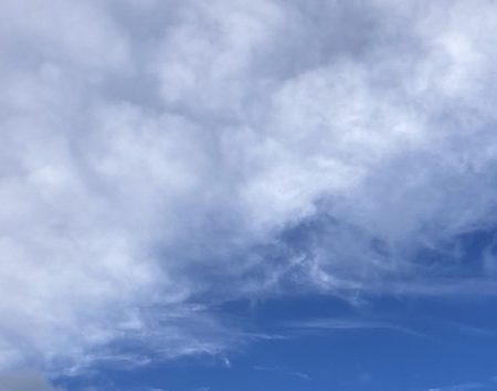 November blue sky with clouds