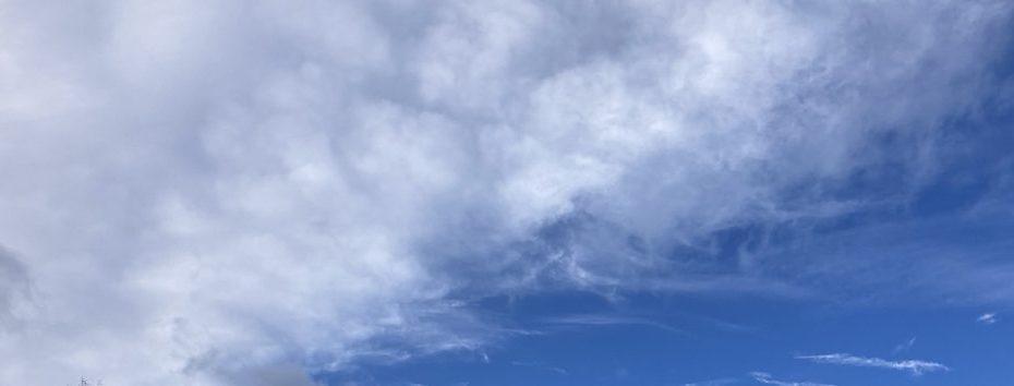 November blue sky with clouds